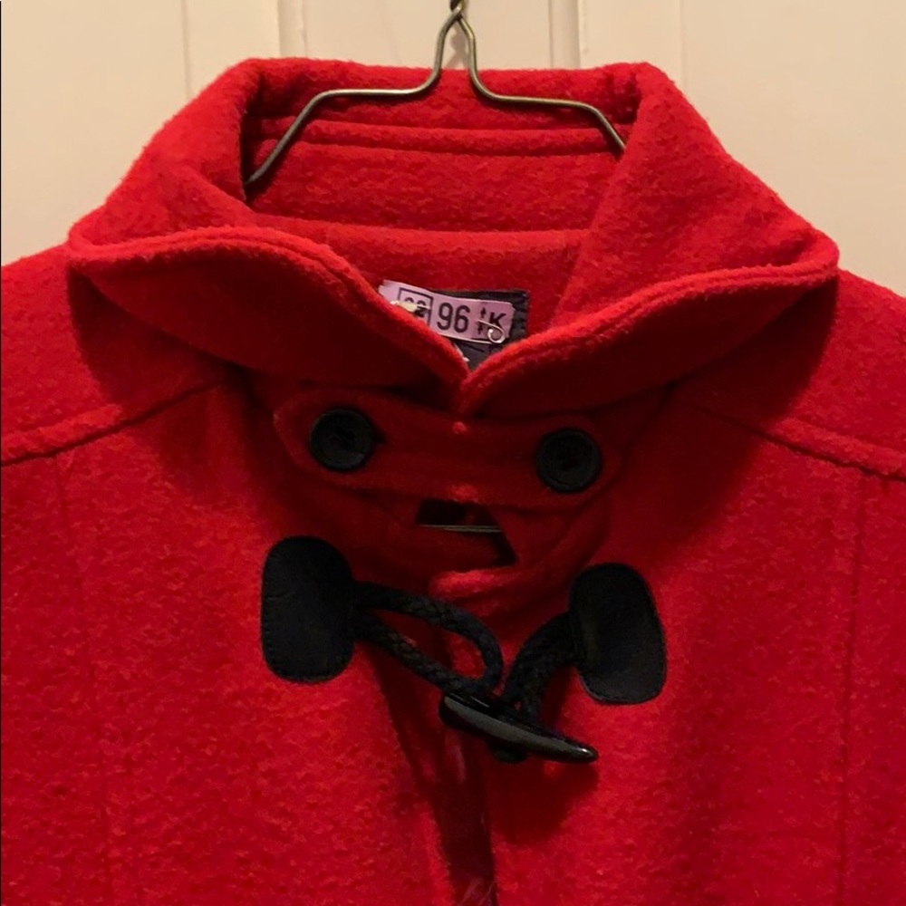 Red Wool Toggle Coat - Picture 5 of 6